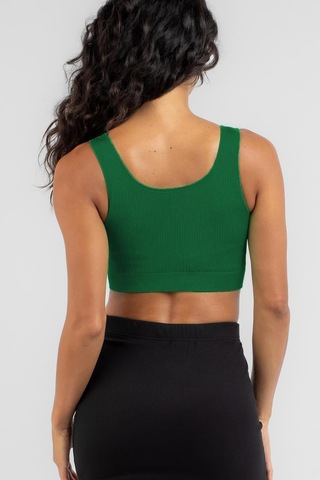 Madmext Yeşil Askılı Basic Crop Top Bluz Mg1757-yeşil