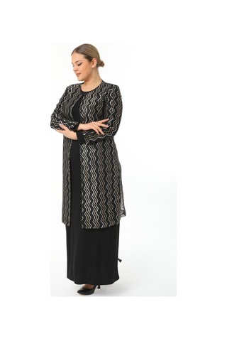 Büyük Beden 3149 Siyah Ceket Elbise Takım