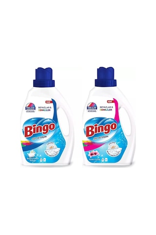 Bingo Çamaşır Deterjanı Beyaz Ve Renkliler Amber Ve Beyaz Sabun 2600 Ml 2 Li Set 2600 ML