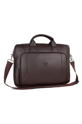 Kahverengi Evrak Ve Laptop Çantası 15,6 İnç Unisex Kahverengi