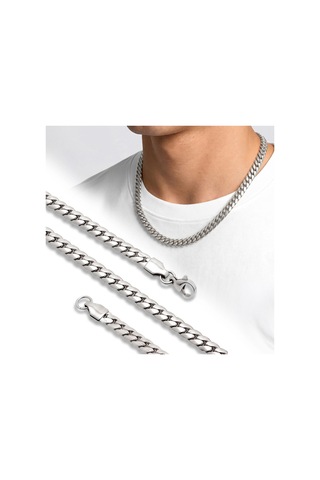 Moncuk Design Ezme Balık Sırtı Erkek Çelik Kolye 7x2mm 55cm Gümüş 3351eck036 Beyaz Moncuk Design Ezme Balık Sırtı Erkek Çelik Kolye 7x2mm 55cm Gümüş 3351eck036 Beyaz