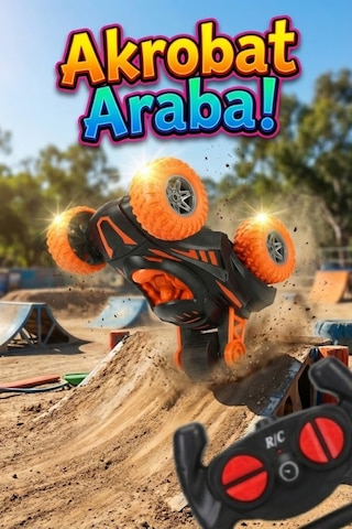 Çılgın Akrobat Araba Işıklı Ve Müzikli 360 Derece Takla Atan Dans Eden Oyuncak Araba