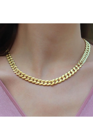 Gurmet Sarı Zincir Kolye Bileklik Set Kombini  Bbs04