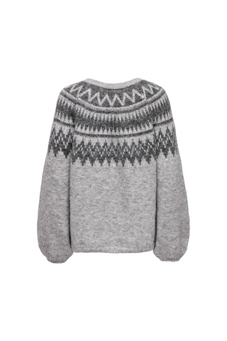 Only Onlreykja Ls O-neck Knt Kadın Gri Kazak - 15353221 Gri