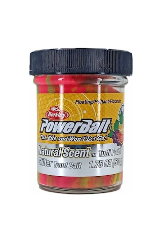 Berkley PowerBait Doğal Kokulu Glitter (Simli) Alabalık Hamuru - Tutti Frutti