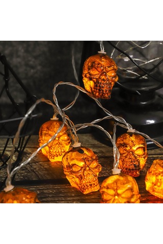 Suofeng Halloween Siyah Beyaz Kelepçe Şekilli 3 Metre 20 Ledli Pencere Duvar Ağaç Dekoratif Işık Zinciri 1 Adet