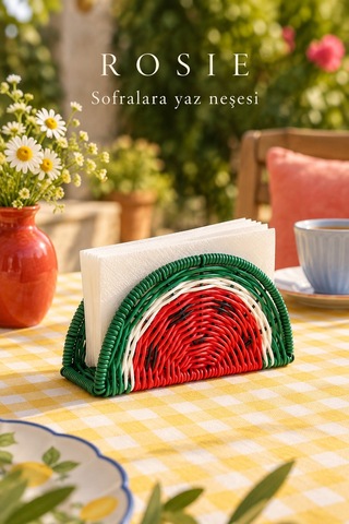 Rosıe Karpuz Desenli Masaüstü Peçetelik Karışık