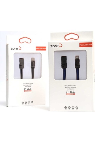 Zore Mest Lightning Usb Kablo 1M-Siyah