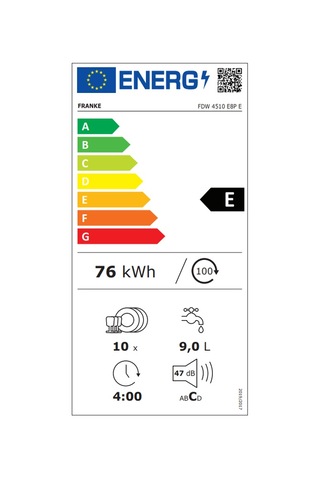 Franke FDW 4510 E8P E 8 Programlı 10 Kişilik Ankastre Bulaşık Makinesi