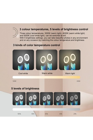 Springsun Cep Telefonu Için Kanca Tipi Selfie Işığı - 3000k-5000k Renk Sıcaklığı, &gt 95 Renk Renderlama, 600mah Pil, Taşınabilir Make-up Işığı Diğer