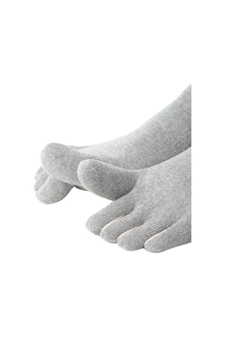 Tezzgelsin Erkek 6'lı Bambu Çorabı Parmak Çorap Gri