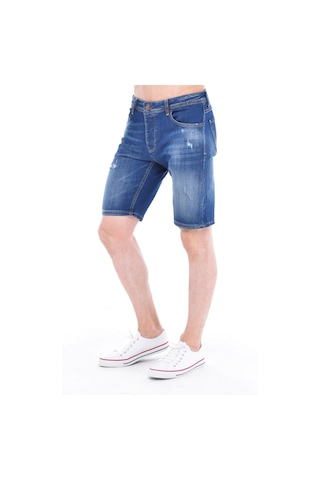 Cedy Denim Erkek Kot Şort Slim Fit Jean Şort - C342 Mavi