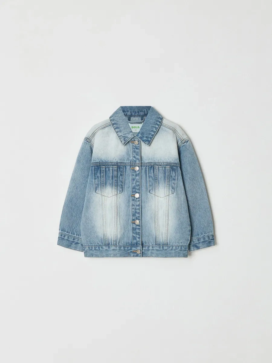 Sela Oversize Aplikasyonlu Kot Ceket 365978636 Açık Mavi