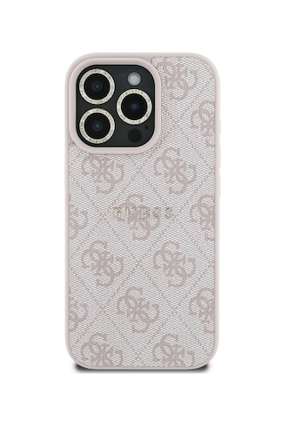 Apple iPhone 16 Pro Max Uyumlu Guess Lisanslı 3in1 Aksesuar Seti Kılıf + Ekran Ve Lens Koruyucu Pembe