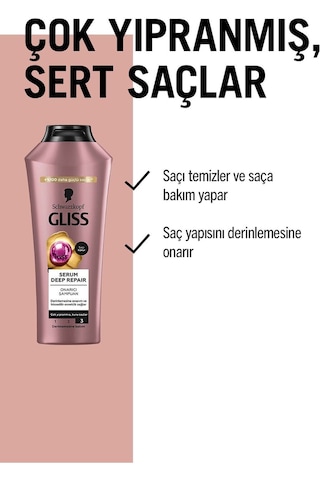 Gliss Serum Deep Repair Onarıcı Şampuan 3 x 400 ML