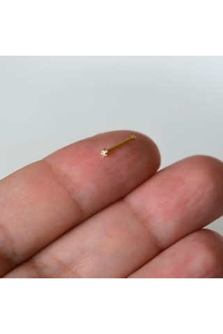 Cerrahi Çelik Gold Renk Çelik Minik Tektaş Burun Piercing Tektaş Hızma Sarı