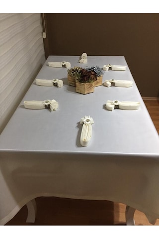 Finezza Kristal Monoray Kumaş Krem Sofra Takımı 8 Kşl. 160X220 Cm