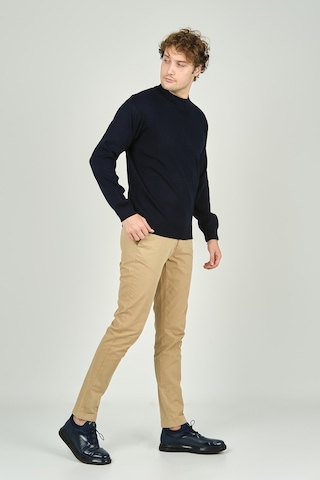 Ateş Triko Erkek Yarım Balıkçı Yaka Yün Kazak 6091024 Lacivert Lacivert