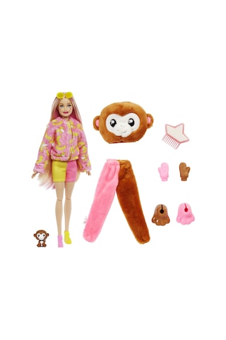 Barbie Cutie Reveal Bebekler Barbie Tropikal Orman Serisi - Maymun HKR01
