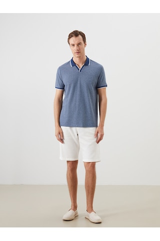 Lcwaıkıkı Classic İndigo Polo Yaka Desenli Erkek Tişört