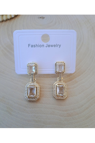 Dali Shop Baget Taş Küpe Gold