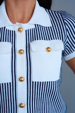 Moderie Butik Cepli Etek Takım - Kemik-lacivert Lacivert