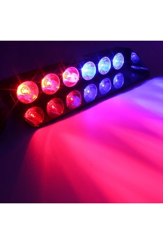Araç Içi Vantuzlu Cama Çakar Kırmızı Mavi 6 Led 12 Farklı Mod (533112873)