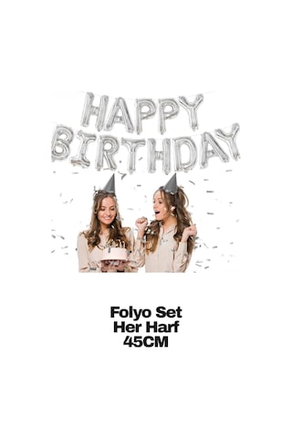 Happy Birthday Doğum Günü Seti Mor Beyaz Balon Set Kadın Erkek Kız Çocuk Parti Süsleri Tüm Yaşlar
