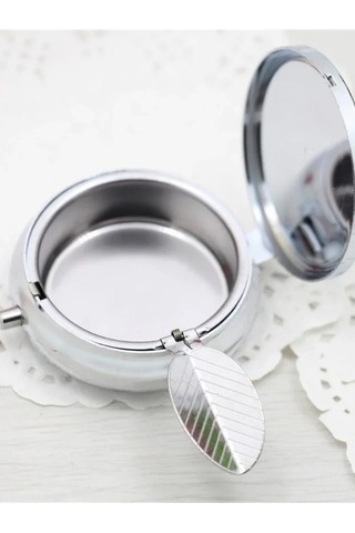 Ulzyvf Yuvarlak Taşınabilir Tablası Sigara Şekil Renkli Mini Metal Küllük Çevre Dostu Anahtarlık 1 Adet