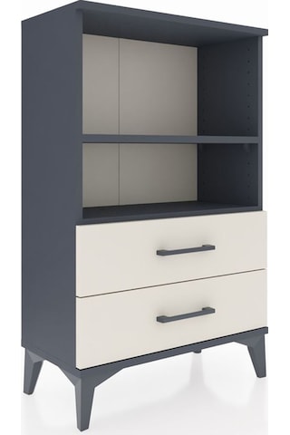 Arges Komodin 2 Raflı 2 Çekmeceli 60x30x96 Antrasit-aytaşı Antrasit