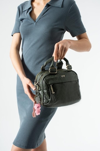 Baginn Vegan Deri Günlük Kadın Postacı Çanta Çapraz Askılı Omuz Çantası Y.s. Deri 27 23 Cm Charm Hediyeli Yeşil