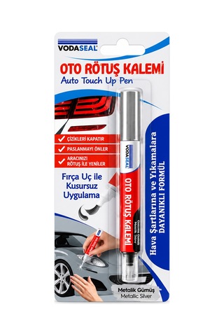 Diyarı Metalik Gümüş Oto Rötuş Kalemi Fırça Uçlu 5 Ml 12'li Paket Kp-13-4563