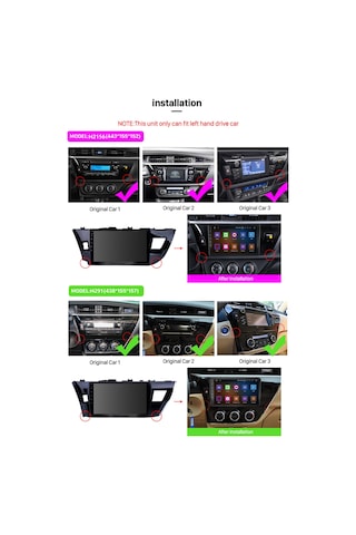 Toyota Corolla 2014 Multimedya Navigasyon Usb Kamera Carplayer 6 Ram