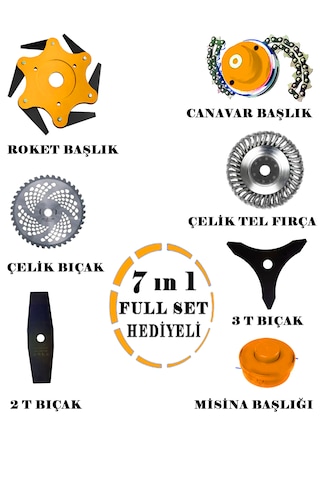 Eisenn EX-553 Sırt Tipi 7in1 Benzinli Tırpan Çim Biçme Makinesi