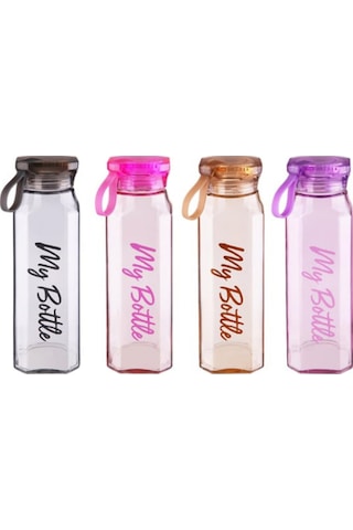 My Bottle Köşe Cam Matara 500 Ml - Renk Seçenekli Pembe