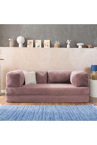 Argimo Godila Çok Amaçlı Sofa Çift Kişilik Yatak Koltuk Pembe