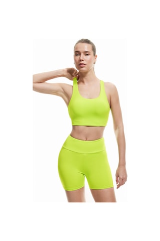 Koton Yüksek Bel Dar Kesim İnterlok Spor Biker Tayt Yeşil 5sak40073nk Yeşil