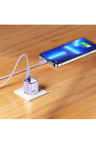 Renkli Şarj Aleti 30w Gan Type-c Kablolu Hızlı Şarj Adaptörü İphone 15 16 17 Pro Max Samsung Uyumlu Şarj Cihazı