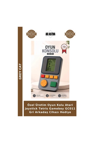 Özel Üretim Oyun Kolu Atari Joystick Tetris Gameboy Gc011 Gri Arkadaş Cihazı Hediye