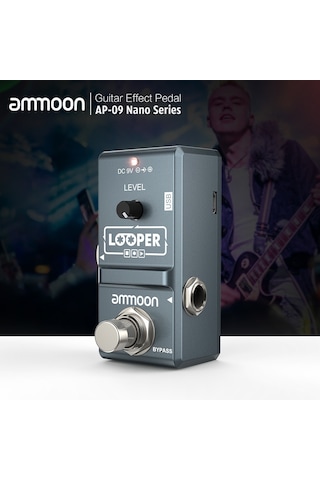 Ammoon Ap-09 Nano Loop Elektro Gitar Efekt Pedal Looper Gri