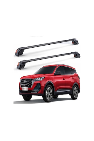 Chery Tıggo 7 Pro Max Kilitli Ara Atkı Taşıyıcı Tavan Barı Siyah