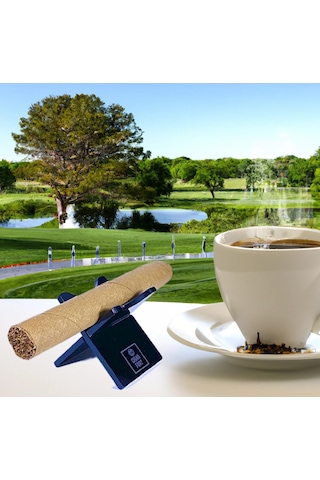 CigarFort Katlanır Puro Standı Sehpası - Kırmızı Deri Kılıflı