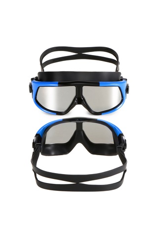 Geeksen Siyah-mavi Elektrokaplamalı Büyük Lenslü Y1 Yüzük Gözlüğü - Anti-parıltı, Su Geçirmez, Geniş Görüş Alani, Dayanıklı Pc Ve Silikon Malzemeyle Outdoor Dalış İçin Siyah - Mavi