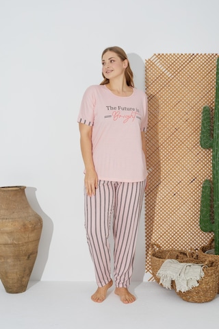 Estiva 24071 Büyük Beden Kadın Kısa Kol Pijama Takımı 001