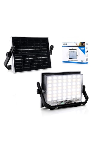 200w Güneş Enerjili Led Işık Solar Projektör - Fener Kamp - Dış Mekan 3 Farklı Led Işık 348961 Lmb 5250