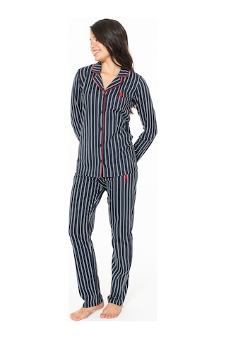 U.S. Polo Assn. Kadın Pamuklu Lisanslı Pijama Takımı 20138 Lacivert