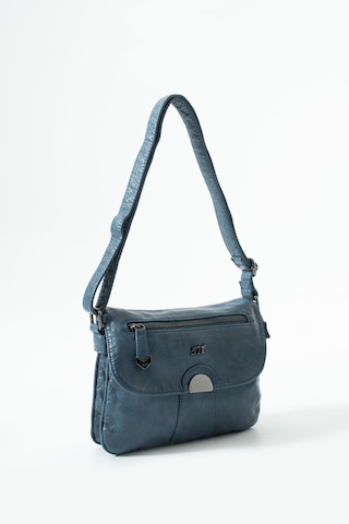 571 Collections Yıkanmış Deri Çapraz Omuz Kol Çantası Mavi Model: 571-12x