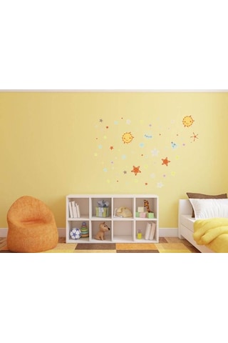 Duvar Süsü Sticker 2 Adet Uzaylı Desenli Pvc 70x50x0,5cm