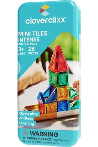 Cleverclixx Mini Tiles Travel Pack Seyahat Seti Manyetik Bloklar, Intense 28 Parça