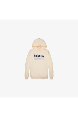 Tommy Hilfiger Waving Flag Çocuk Bej Hoodie Kb0kb09310 Bej